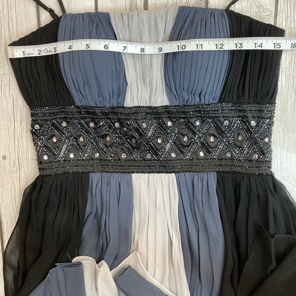 Oleg Cassini Color Block Silk Cocktail Dress - Picture 8 of 16